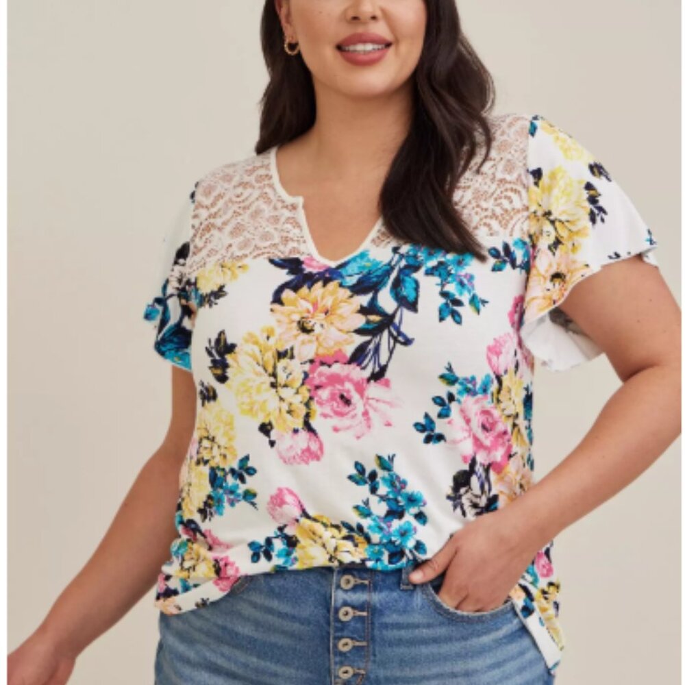 Torrid SuperSoft Floral Top Size 2